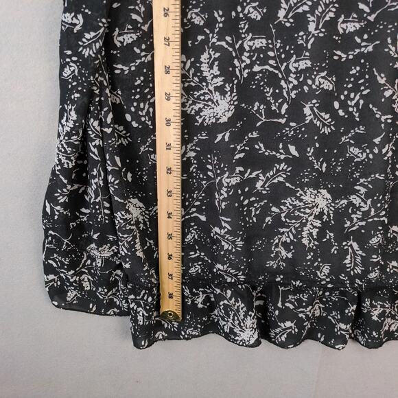 Laon Black Floral Print Sheer Long Kimono Open Cardigan Women's XL Fairy Goth - Picture 5 of 10